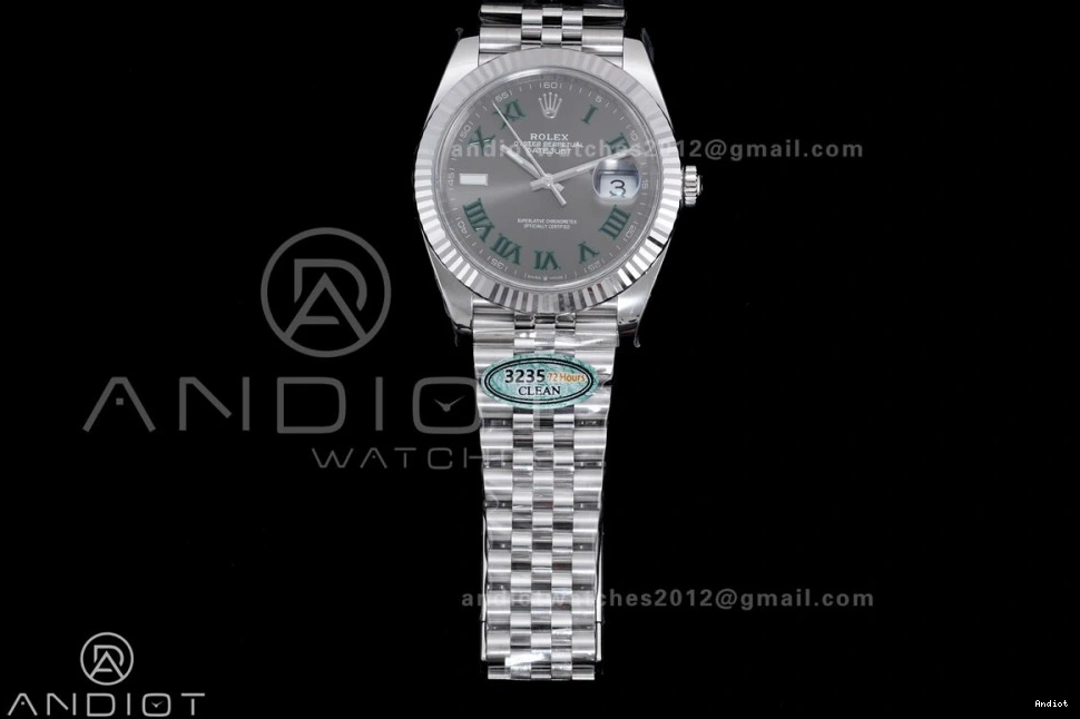 SS OnTrend on Best Datejust Gray Bracelet Roman Green 1:1 41 Clean SH 904L SS Steel 657 Edition Dial 0808
